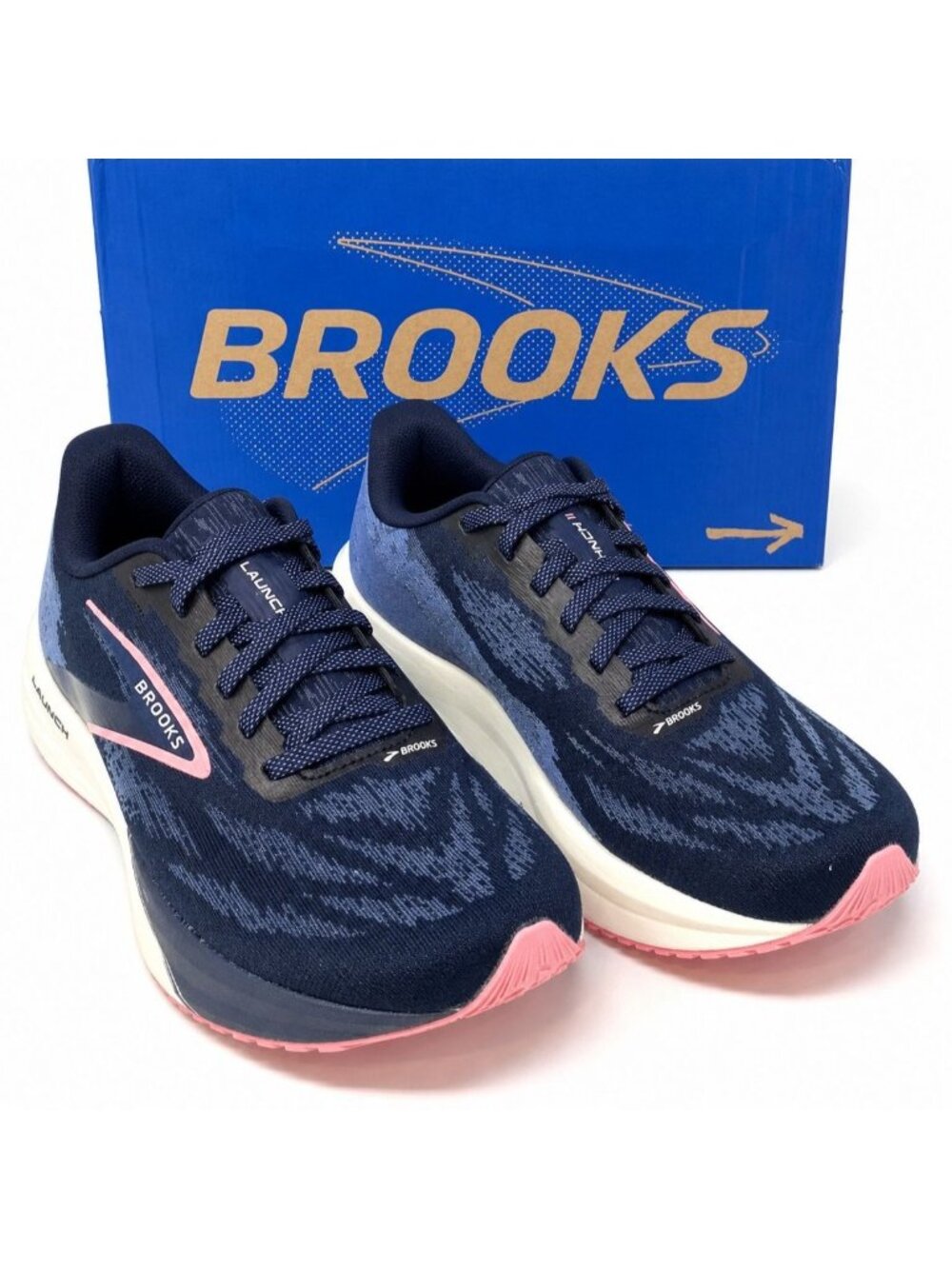 Brooks Launch 11 Supportive Womens 8.5 Peacoat Blue Peach Neutral Running Shoes